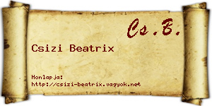 Csizi Beatrix névjegykártya